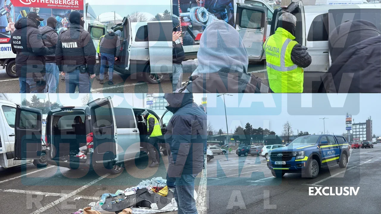 EXCLUSIV | Imagini cu flagrantul polițiștilor în parcarea unui centru comercial din Burdujeni