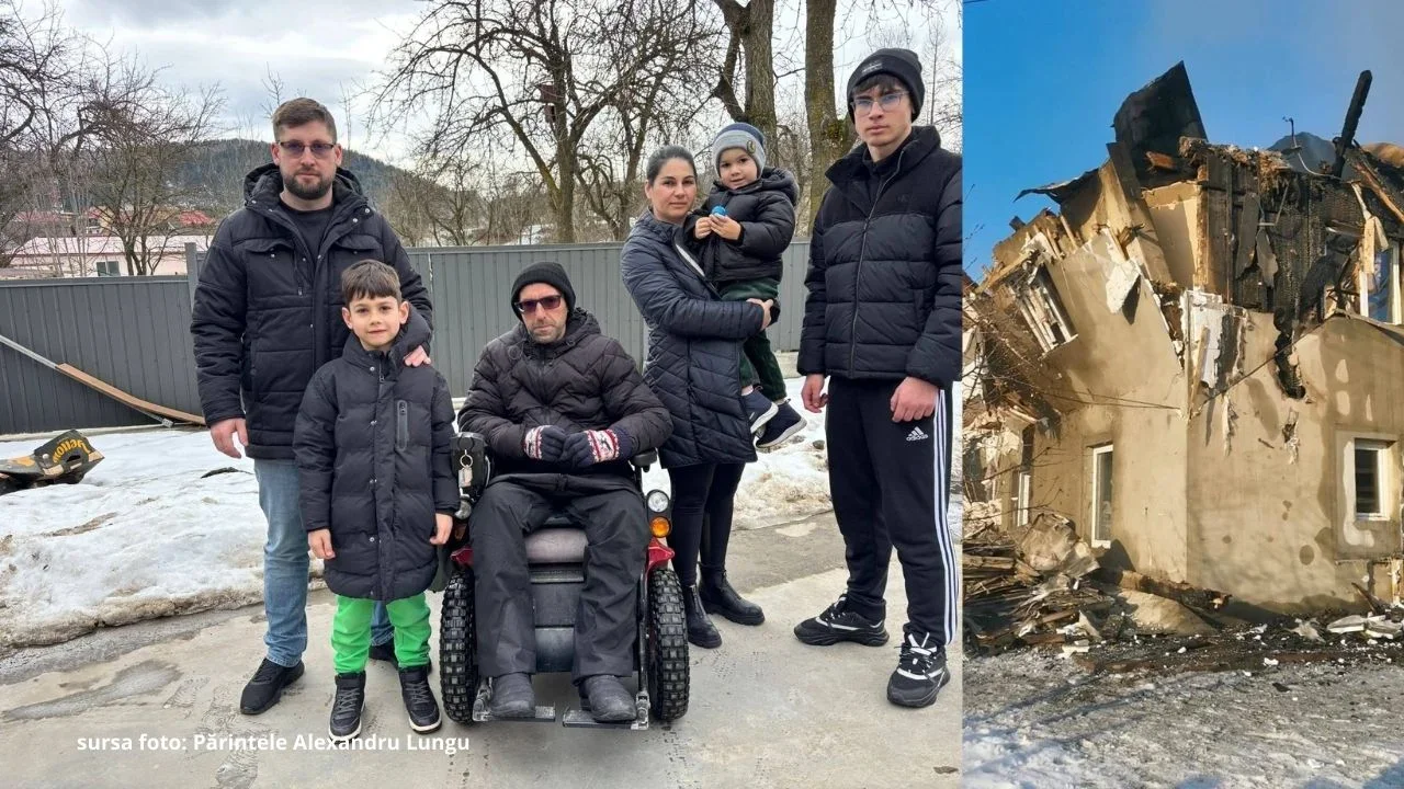 Campanie umanitară pentru o familie, după ce un incendiu le-a mistuit agoniseala de o viață